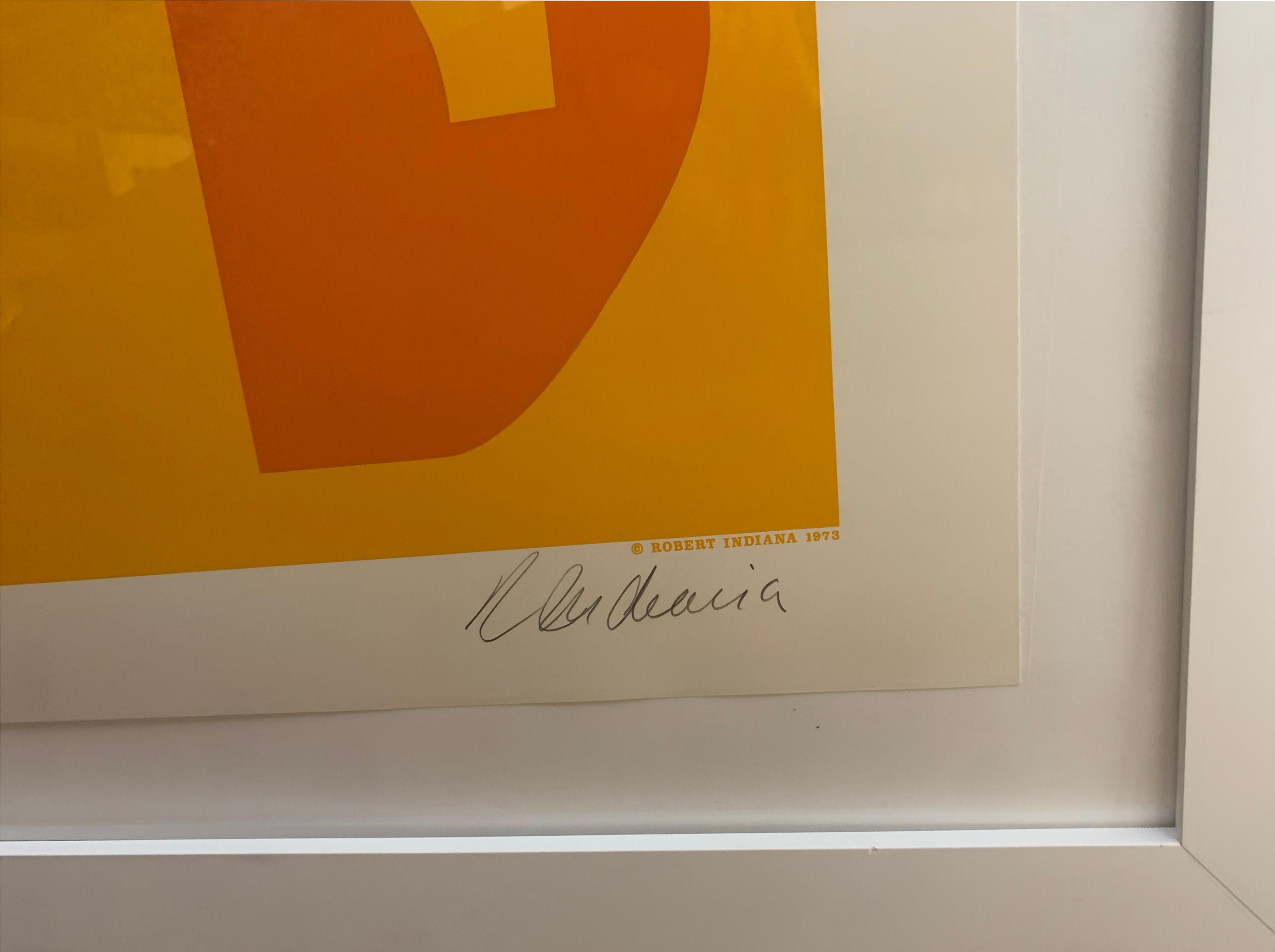 Künstler: Robert Indiana
Titel: Goldene Liebe
Medium: Siebdruck in Farben auf Velinpapier
Größe: 35,13 x 35,13