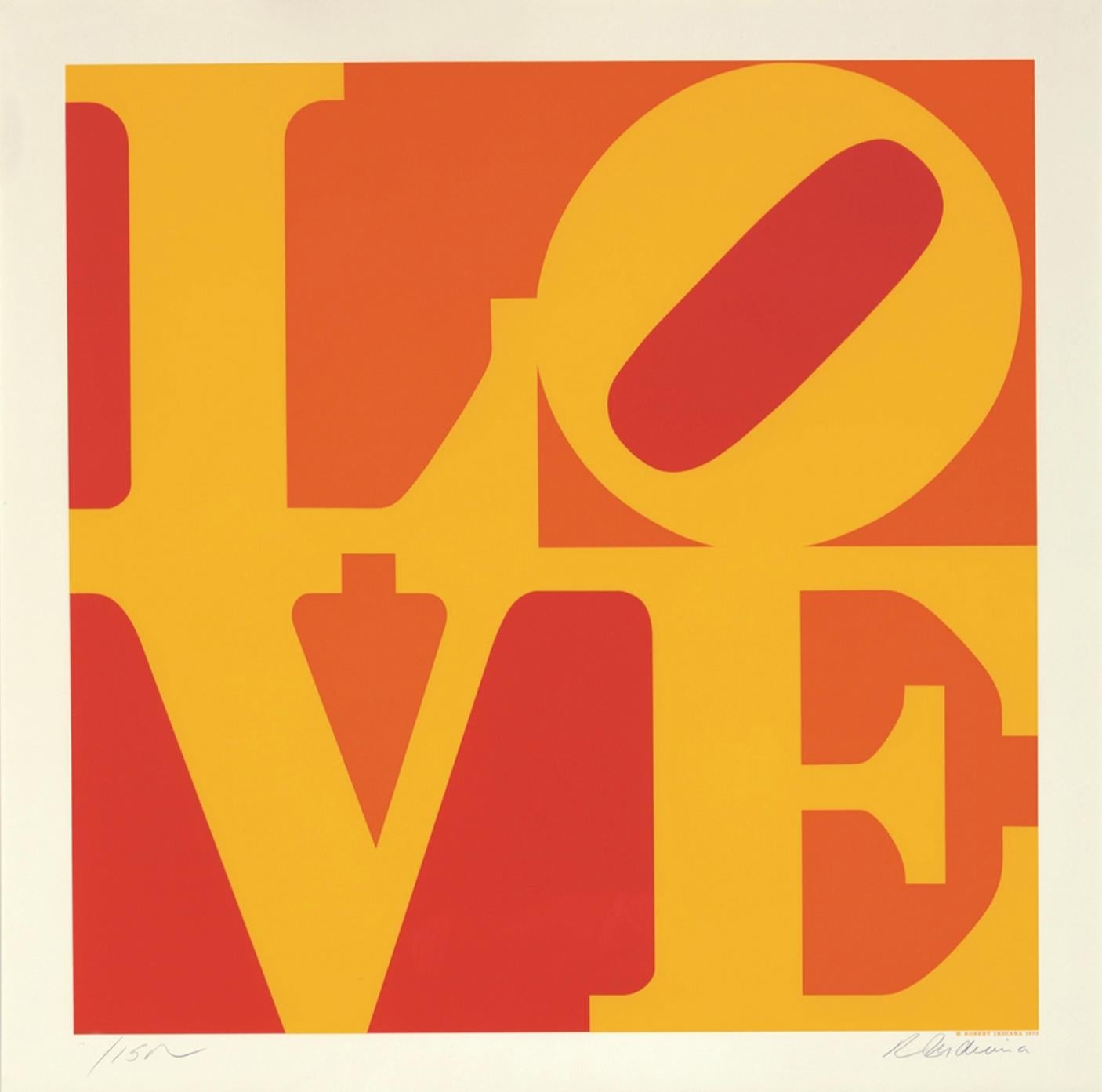 Goldene Liebe – Print von Robert Indiana