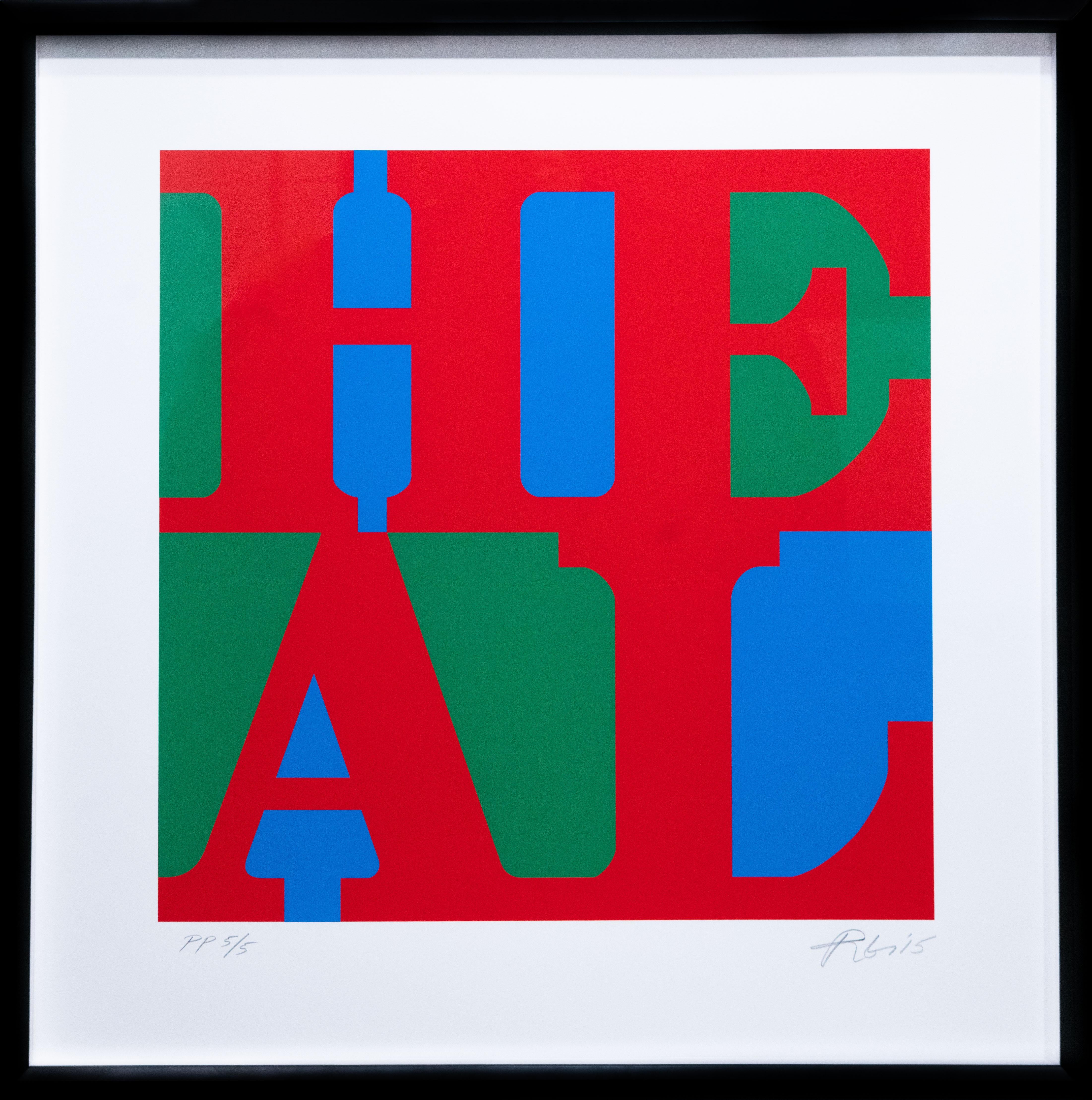 Heal (Rot, Grün, Blau Variation) – Print von Robert Indiana