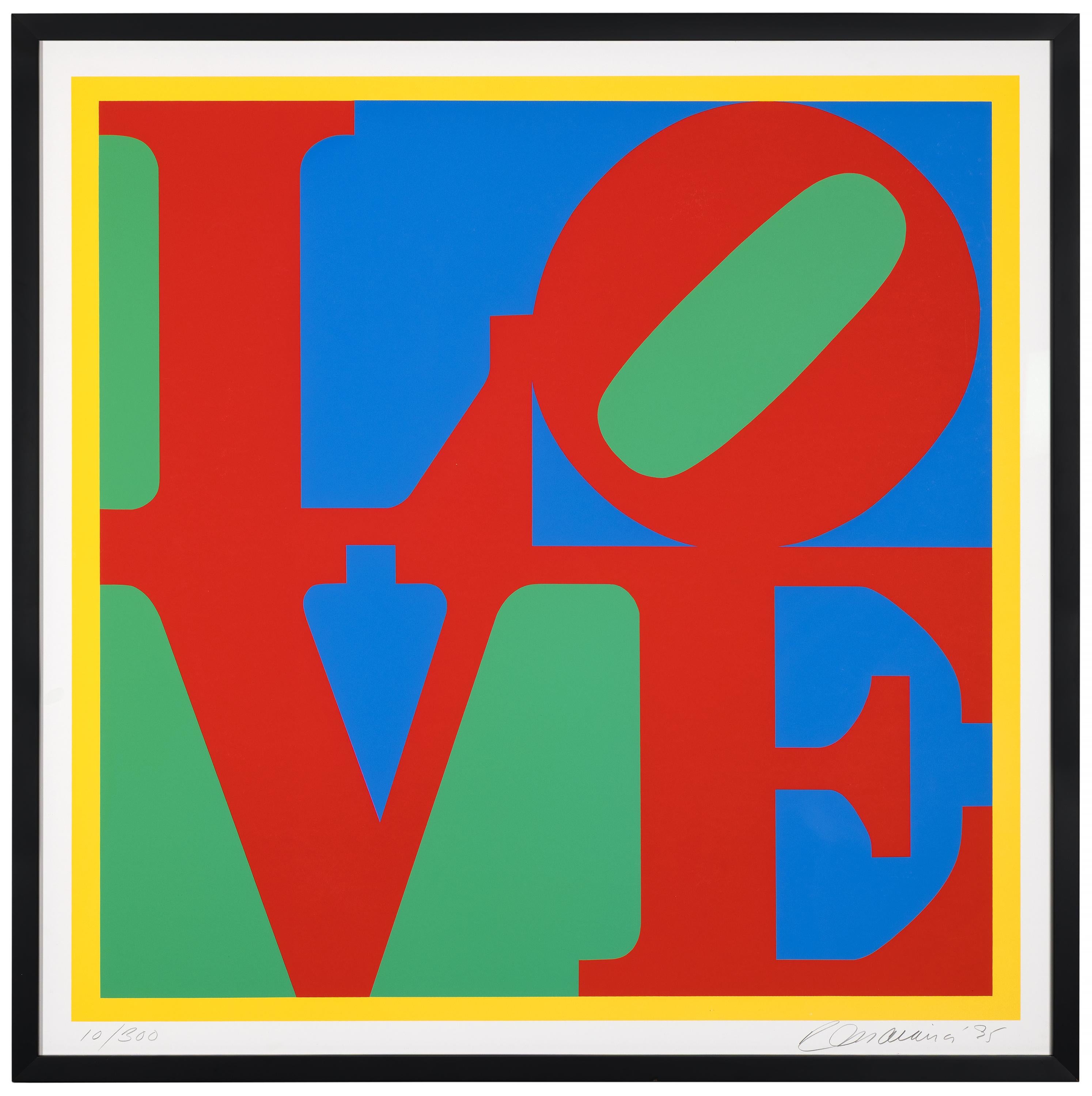 L'amour en héliothérapie - Sérigraphie pop art de l'amour iconique en couleurs, 1995 - Print de Robert Indiana