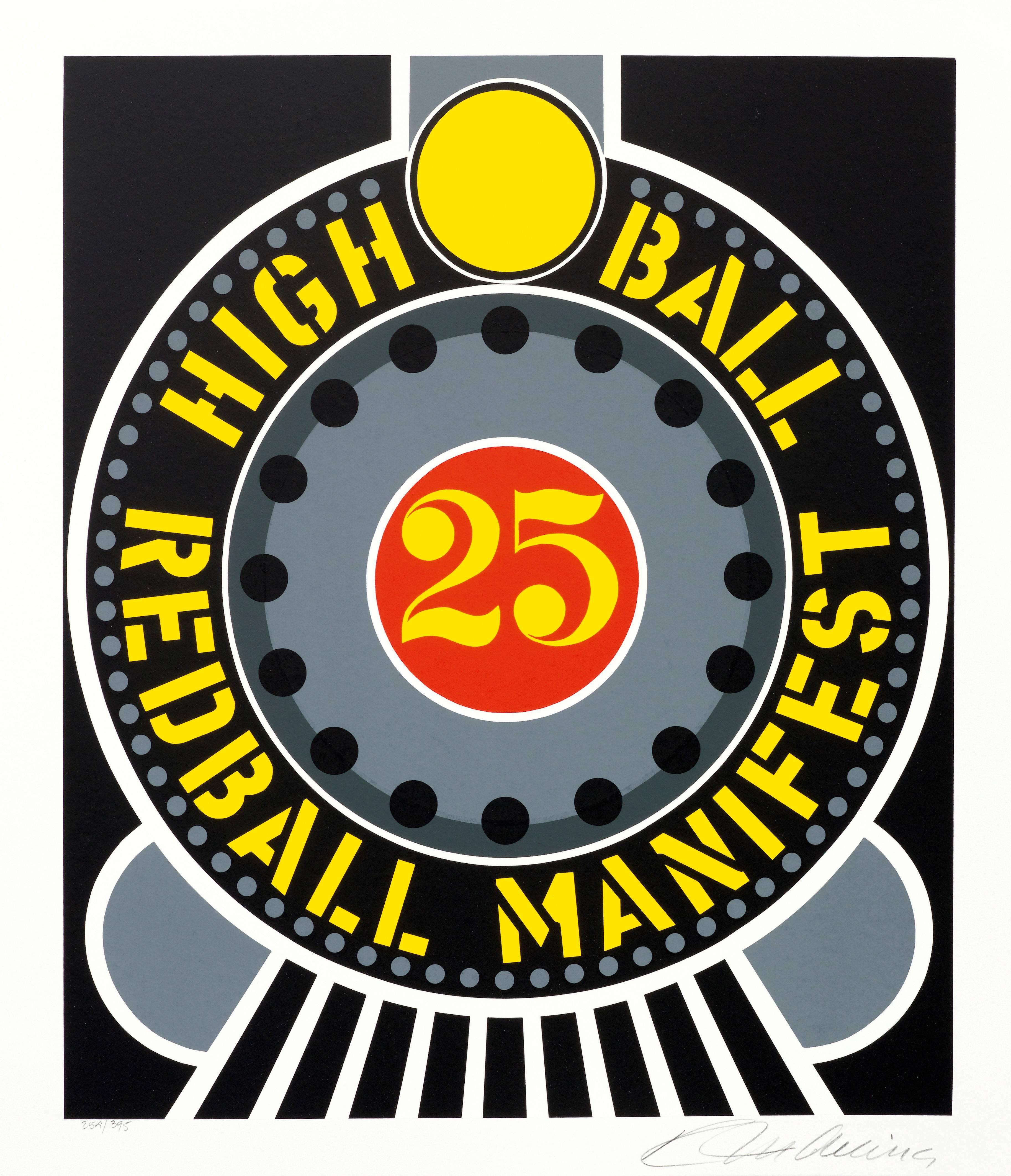 Robert Indiana Print - High Ball Red Ball Manifest from the American Dream Portfolio