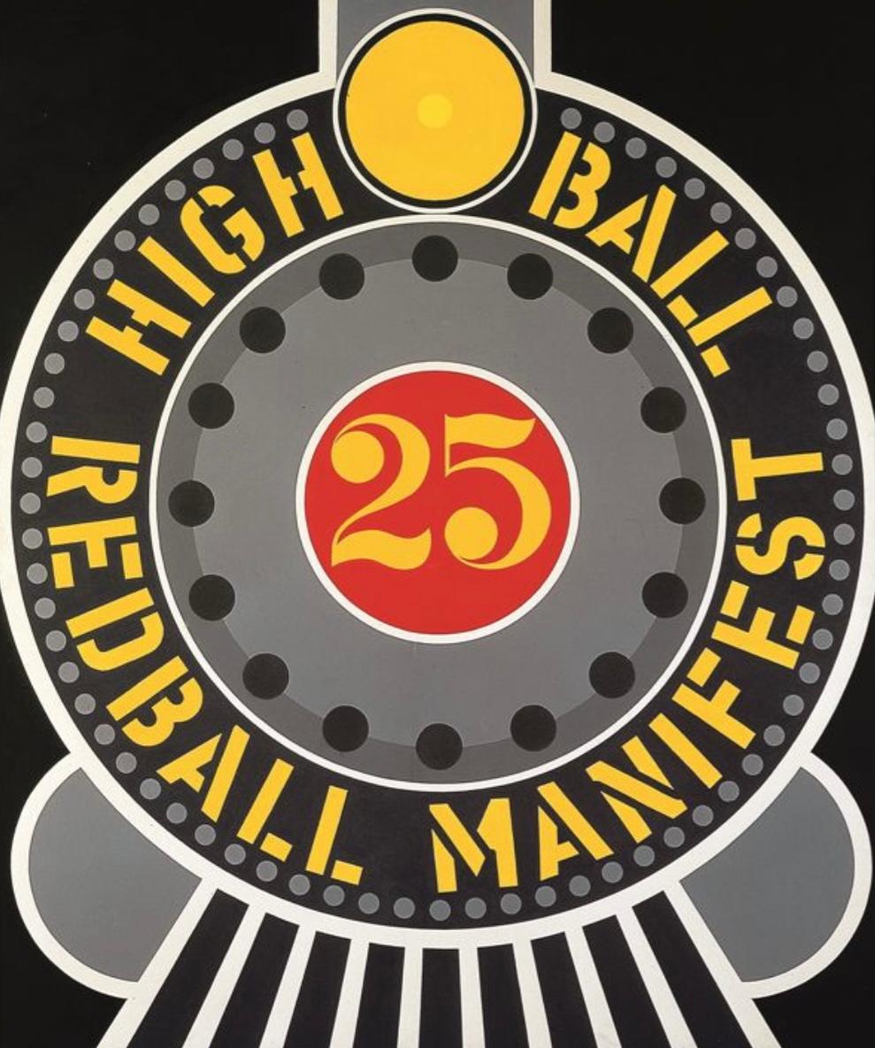 Manifeste du Highball Redball - Print de Robert Indiana