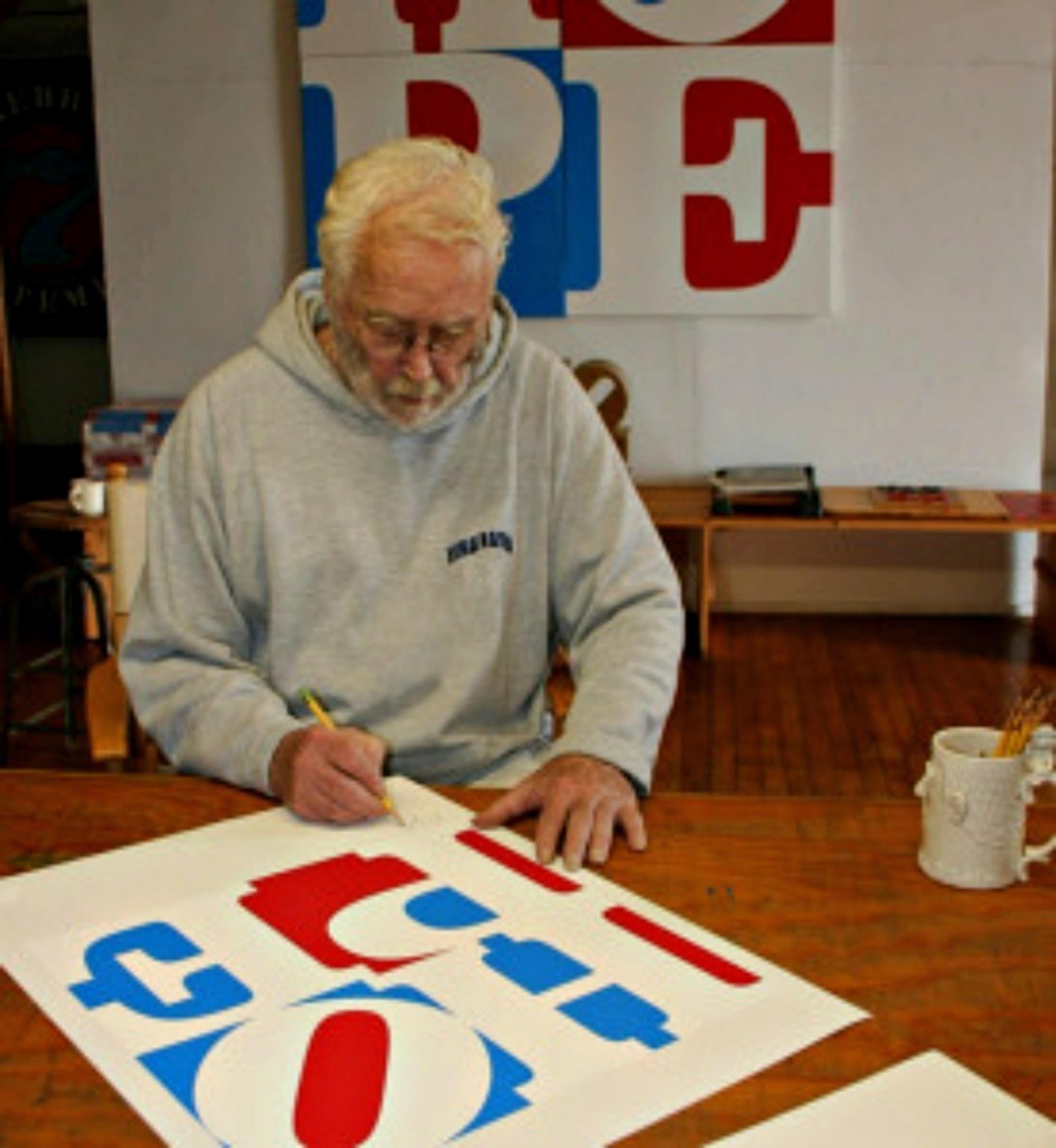 HOPE for America, signed and numbered silkscreen, Red White and Blue patriotic - Print by Robert Indiana