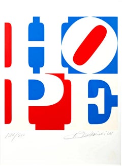 HOPE for America, signed and numbered silkscreen, Red White and Blue patriotic
