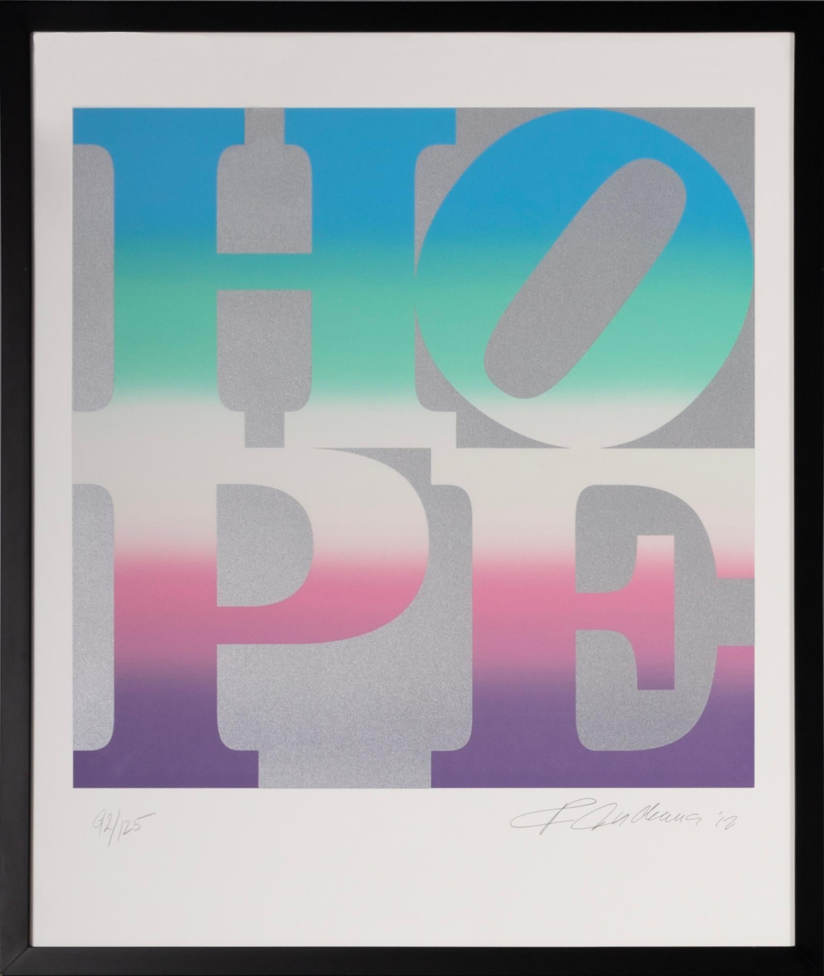 HOPE Serigrafía de Robert Indiana, Pop Art, 2012, 29,5x35 pulg.