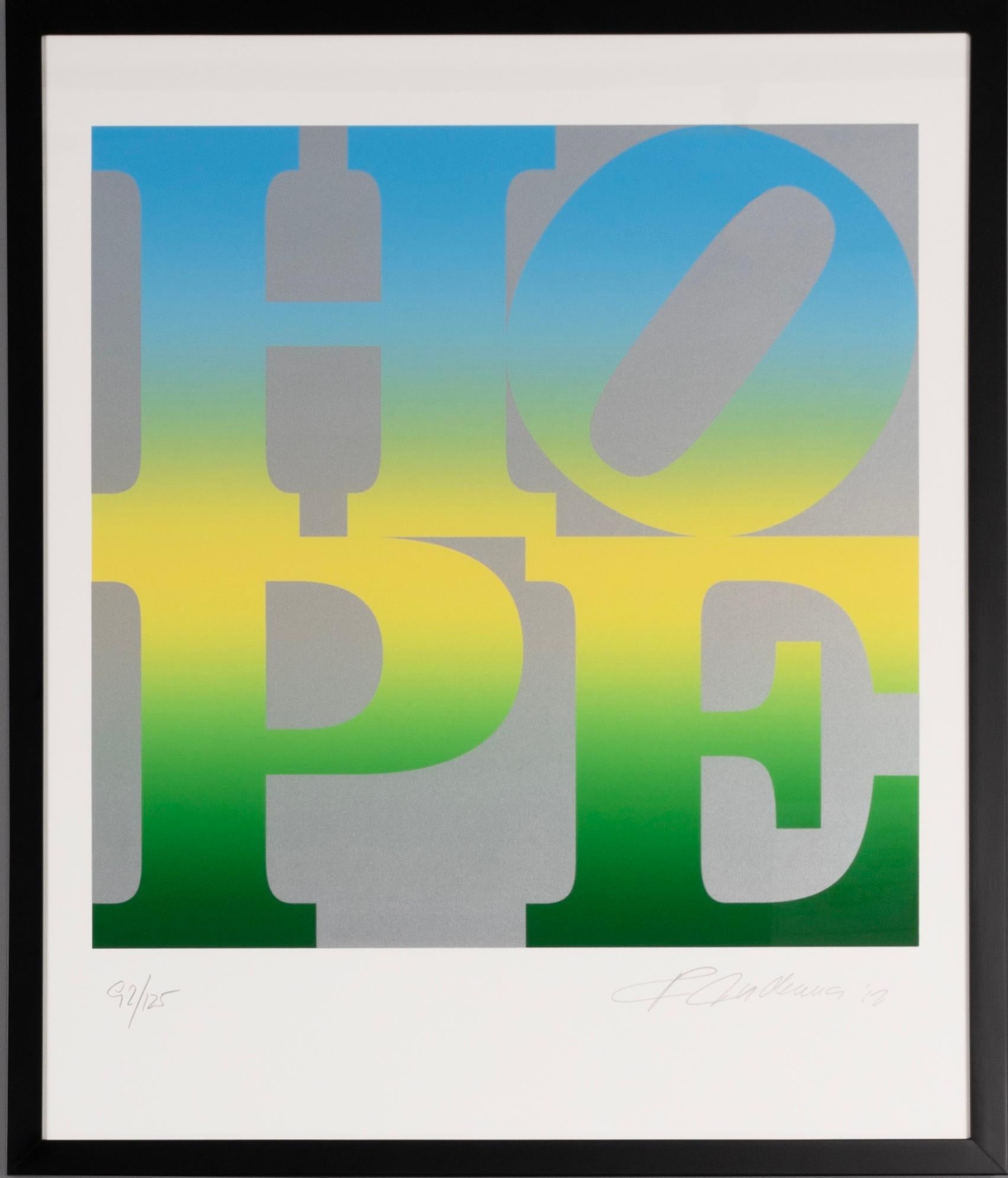 HOPE Serigrafía de Robert Indiana, Pop Art, 2012, 29,5x35 pulg.