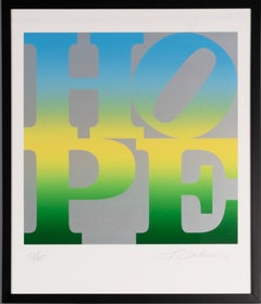 HOPE Silkscreen Print by Robert Indiana, Pop Art, 2012, 29.5x35 in