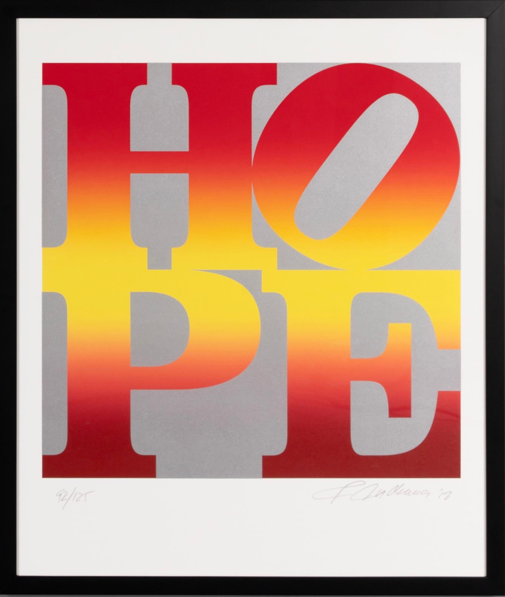 HOPE Serigrafía de Robert Indiana, Pop Art, 2012, 29,5x35 pulg.