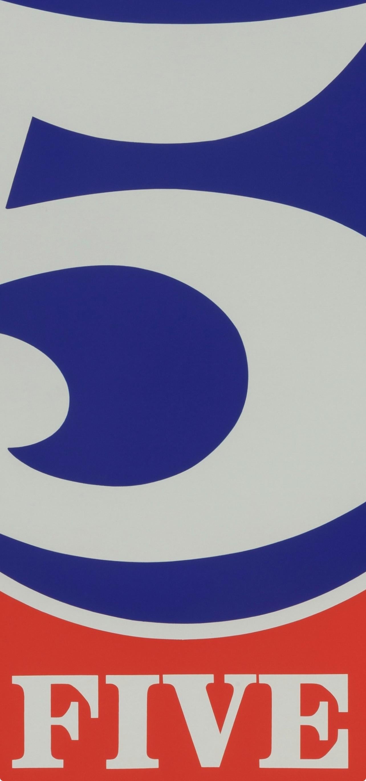 Indiana, Cinco (Sheehan 46-55), Números (después) - Print de Robert Indiana