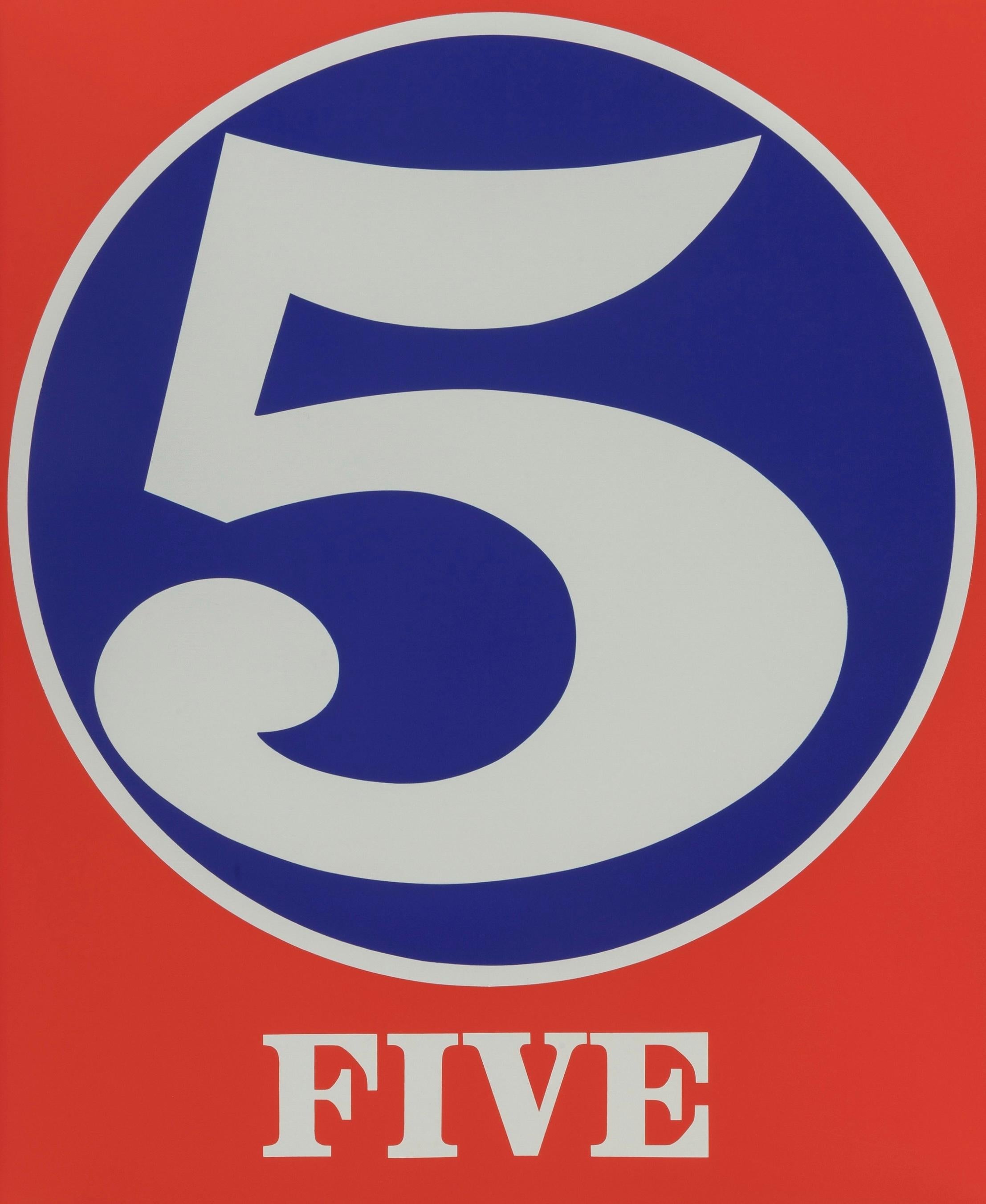 Landscape Print de Robert Indiana - Indiana, Cinco (Sheehan 46-55), Números (después)