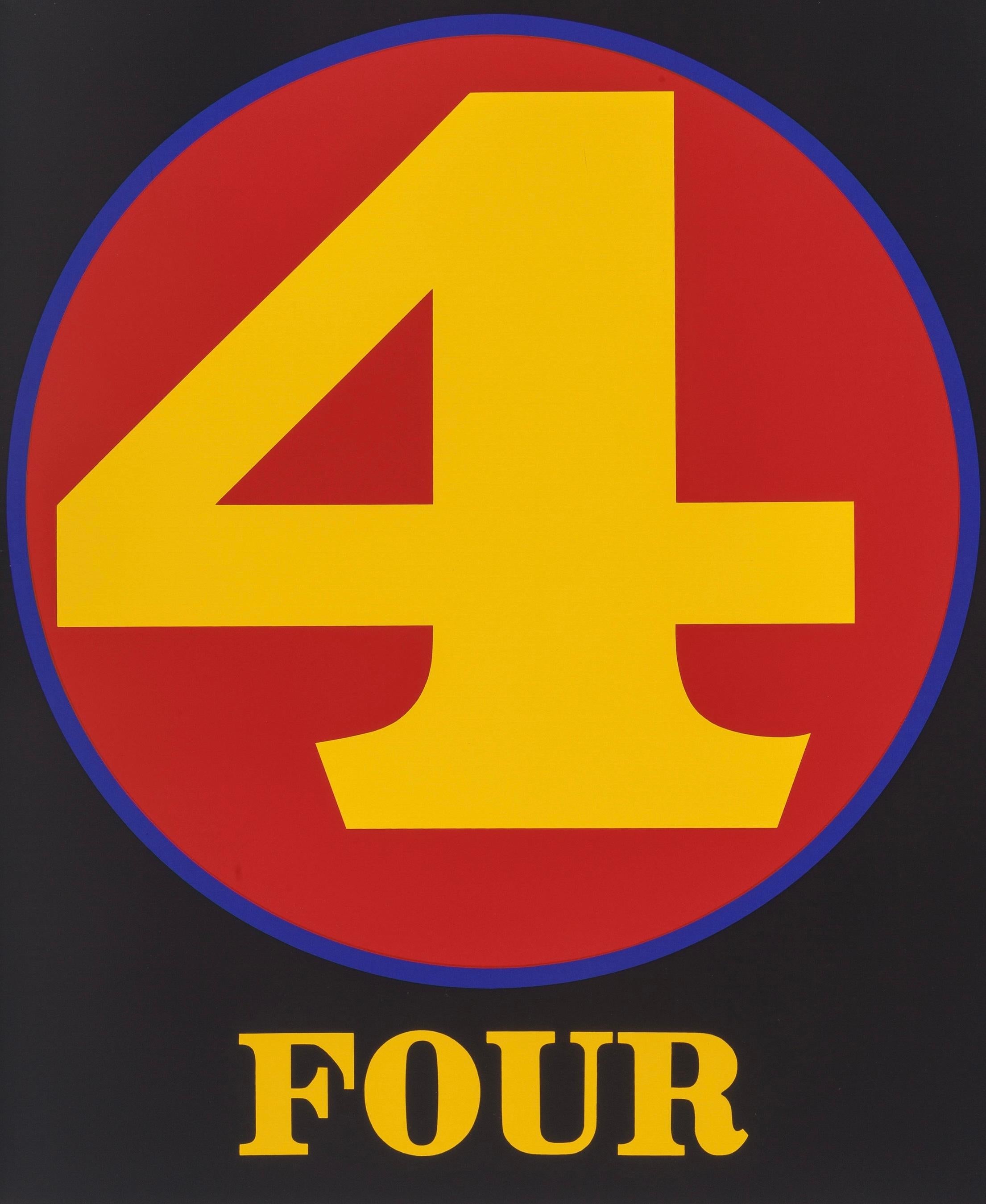 Figurative Print de Robert Indiana - Indiana, Cuatro (Sheehan 46-55), Números (después)