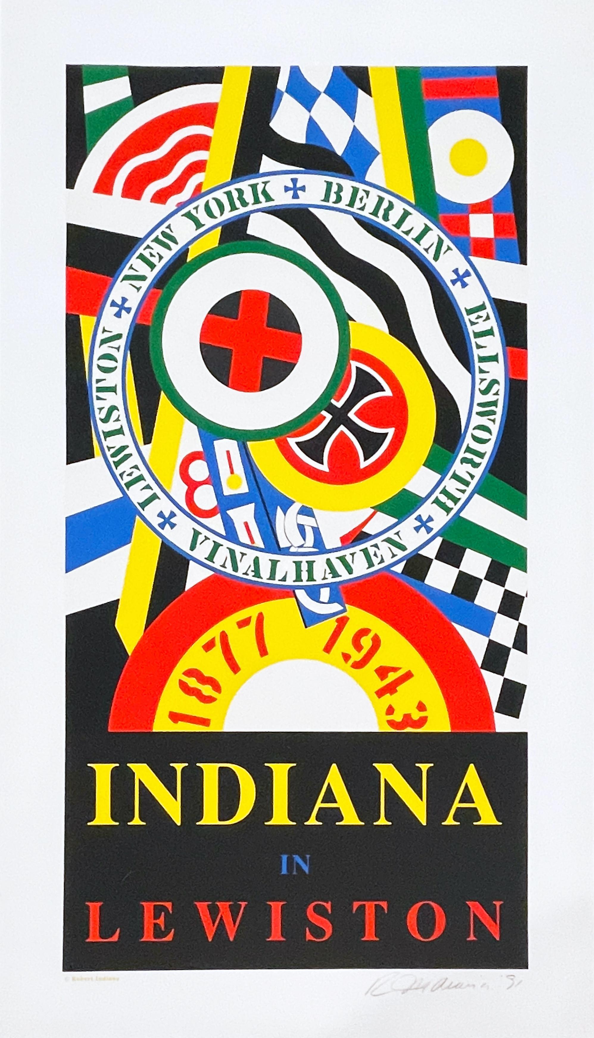 Indiana in Lewiston - White Abstract Print by Robert Indiana