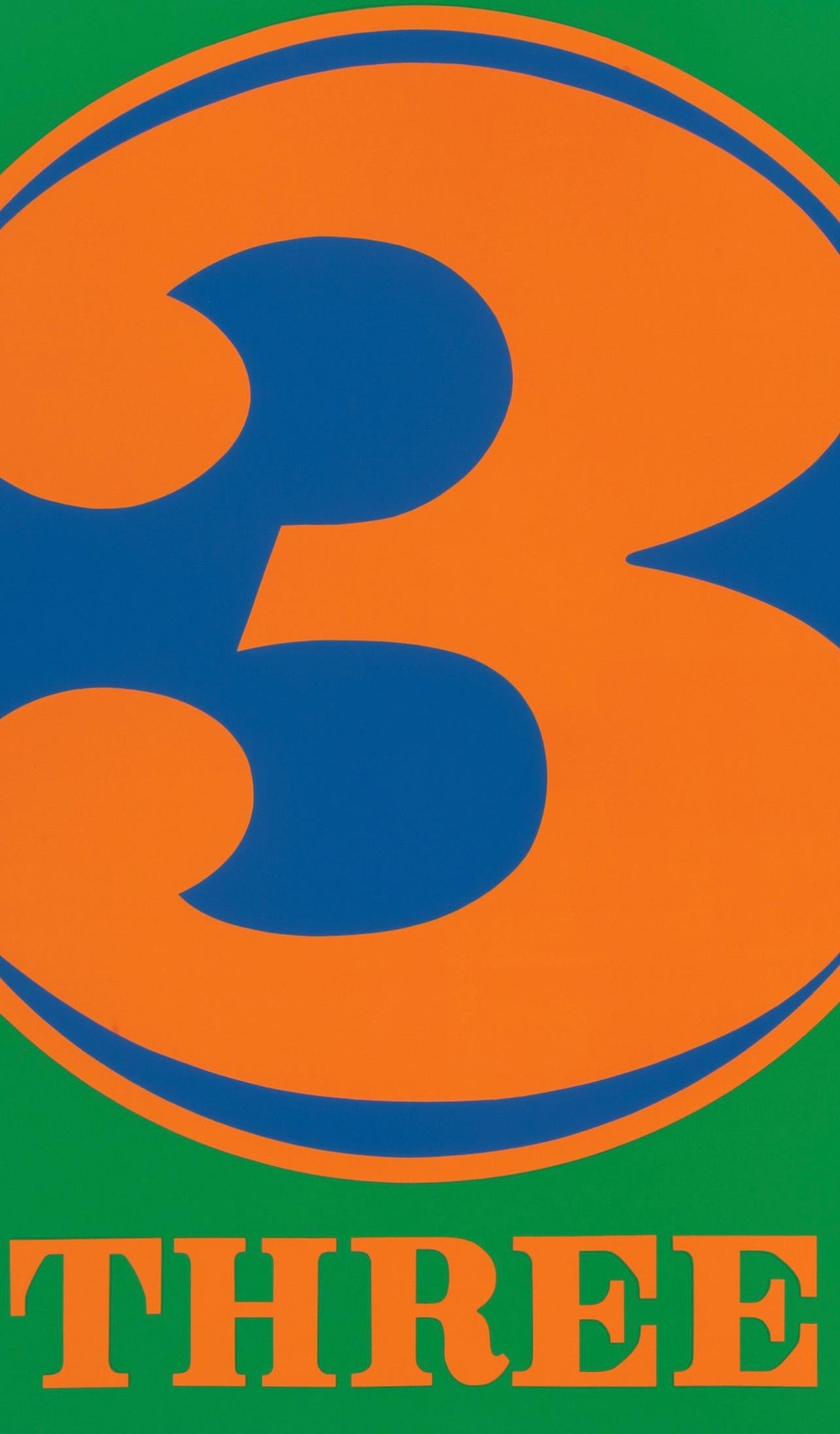 Indiana, Tres (Sheehan 46-55), Números (después) - Print de Robert Indiana