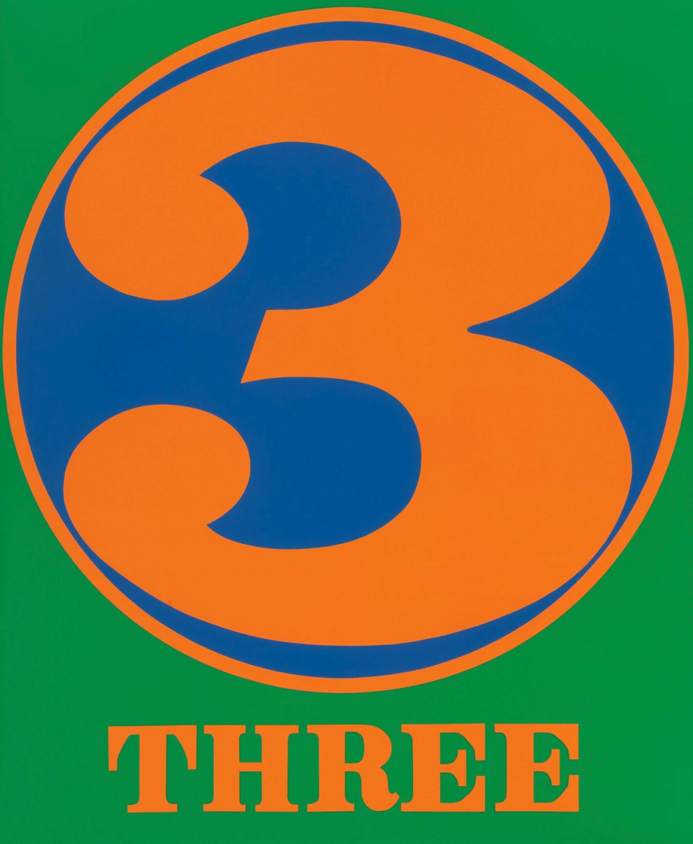 Figurative Print de Robert Indiana - Indiana, Tres (Sheehan 46-55), Números (después)