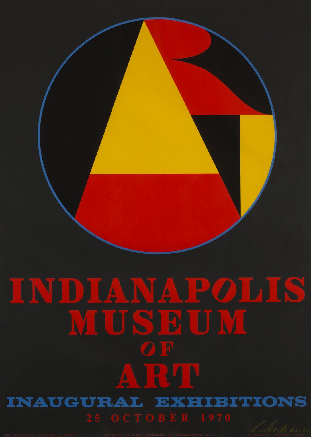 „Indianapolis Museum of Art Inaugural Exhibitions“, Farb-Seidendruck, signiert – Print von Robert Indiana