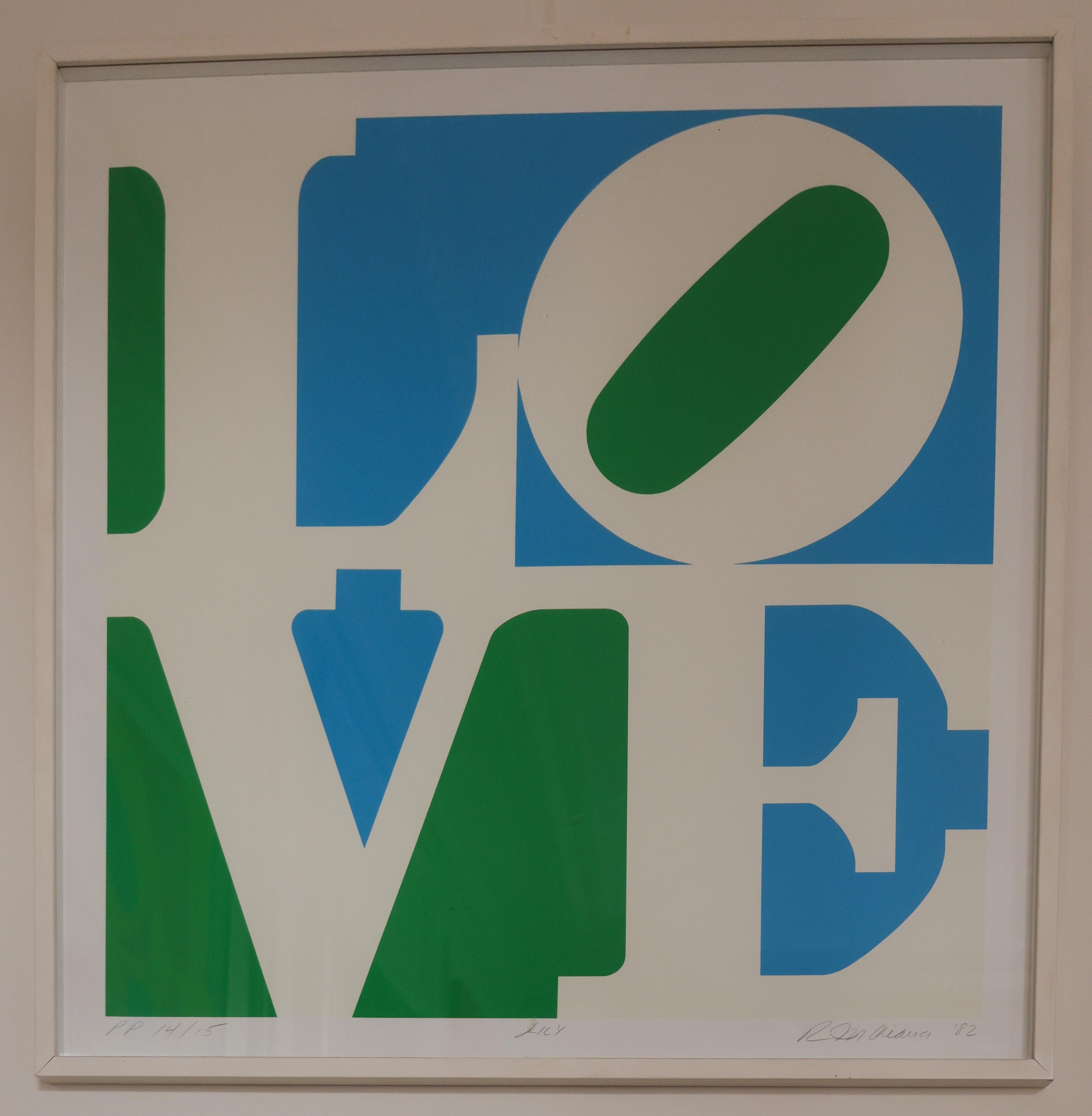 Robert Indiana Abstract Print - Lily, from garden of Love