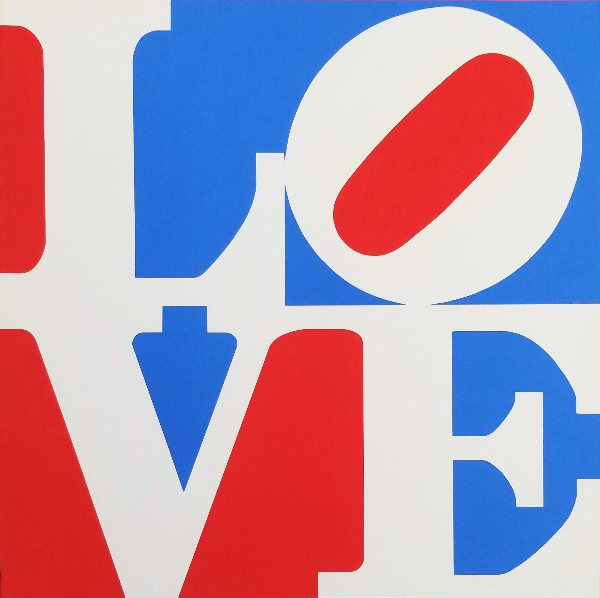 Affiche du Louisiana Museum of Modern Art (LOVE) /// Robert Indiana Pop Art bleu rouge en vente 2
