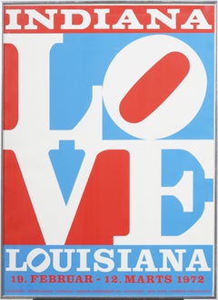 "Louisiana Museum of Modern Art LOVE" Vintage Pop Art 1972 Cartel de la exposición enmarcado