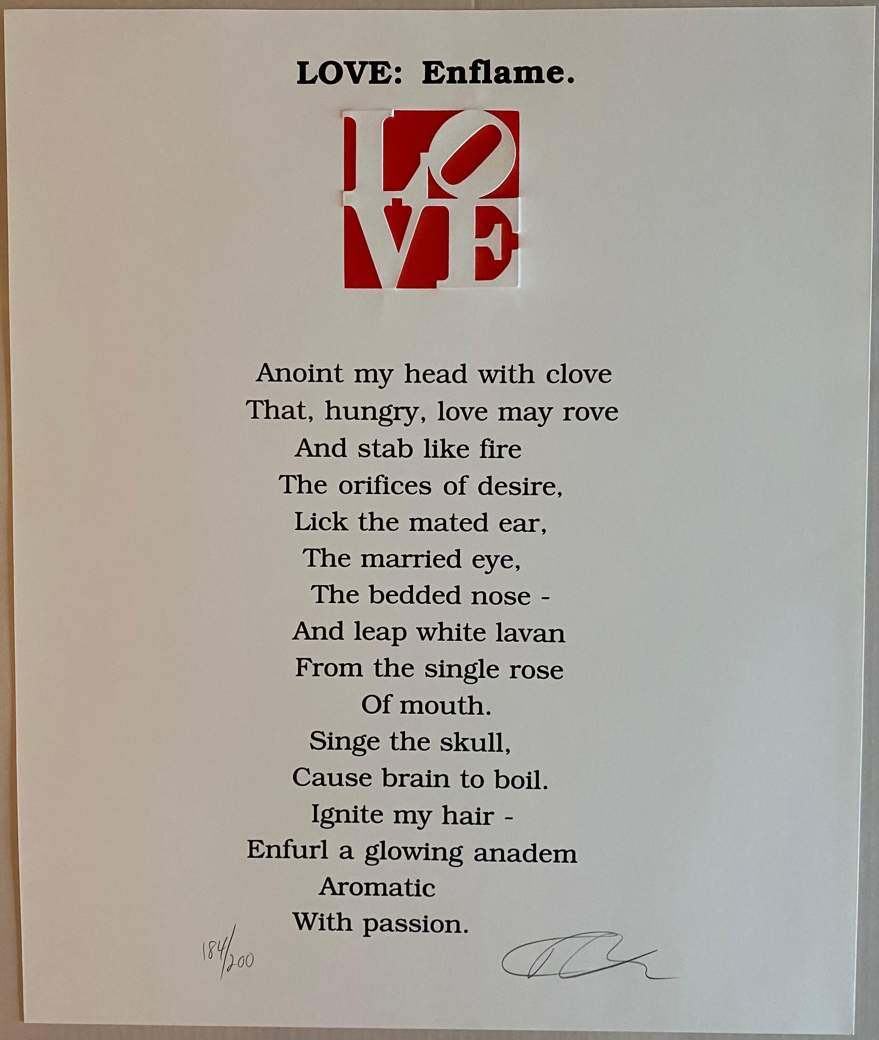 LOVE: Enflame (De The Book of Love Portfolio) - Pop Art Print par Robert Indiana