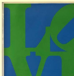 LOVE in Blue and Green Silk-Screen Print, Framed, 1971, Excellent
