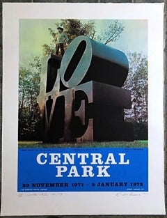 LOVE in Central Park, New York crayon signé et numéroté 66/89, impression historique 