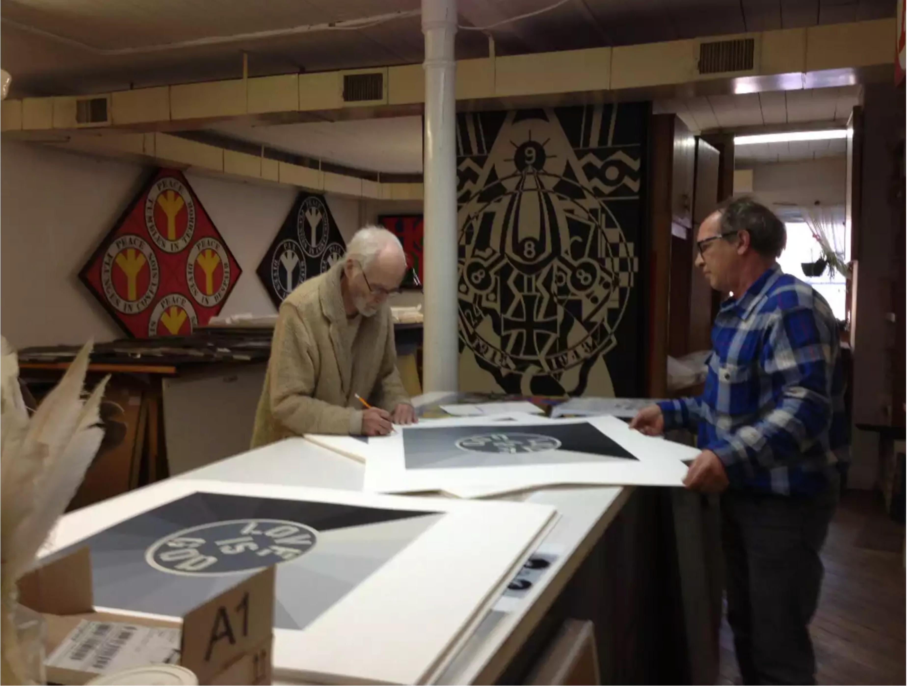 Love Is God, Silkscreen on 2 ply Rising Museum Board Signed 33/50 Iconic work For Sale 2