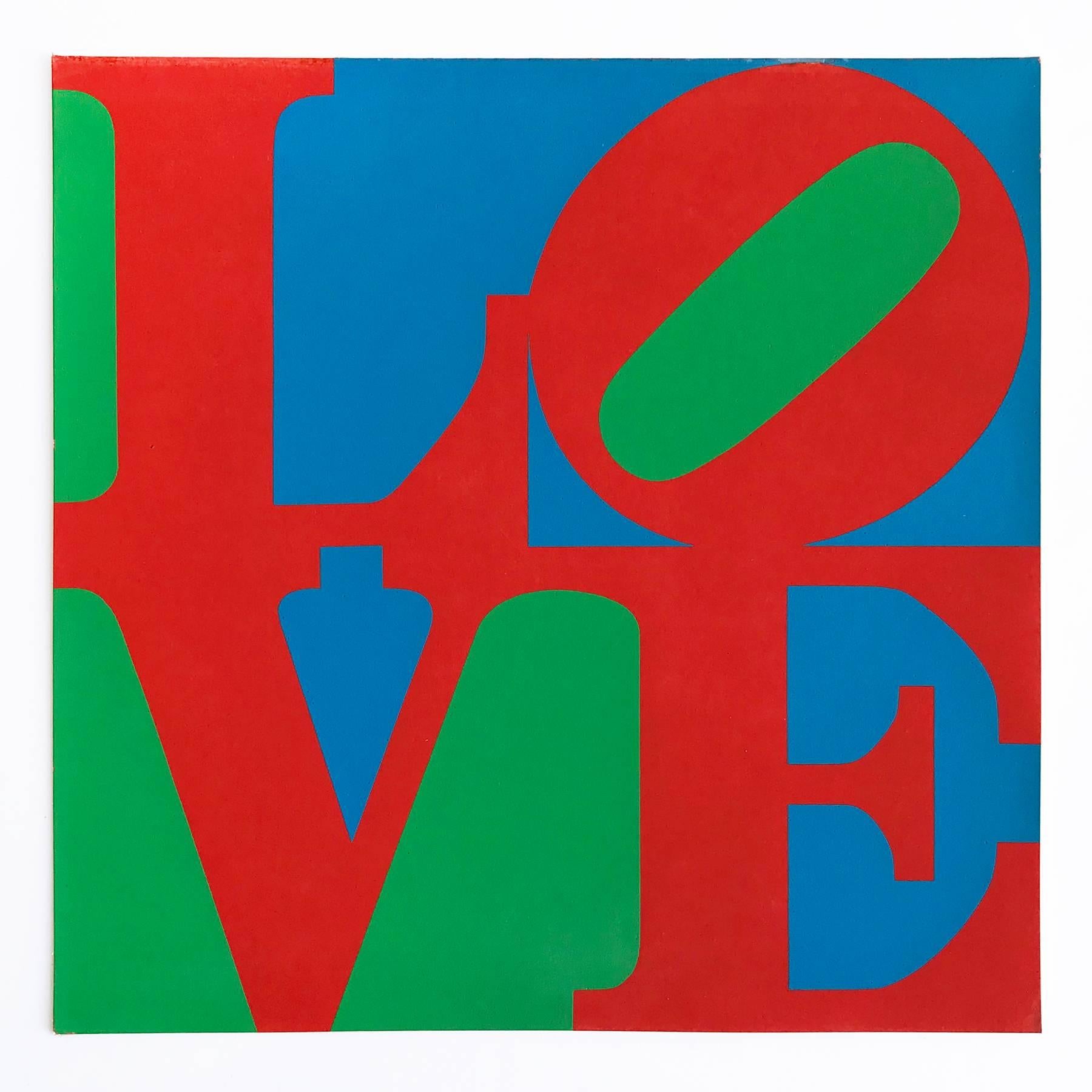 Robert Indiana Figurative Print – LOVE – Original MoMA Weihnachtskarte, Siebdruck, 1965, Pop-Art, 20. Jahrhundert
