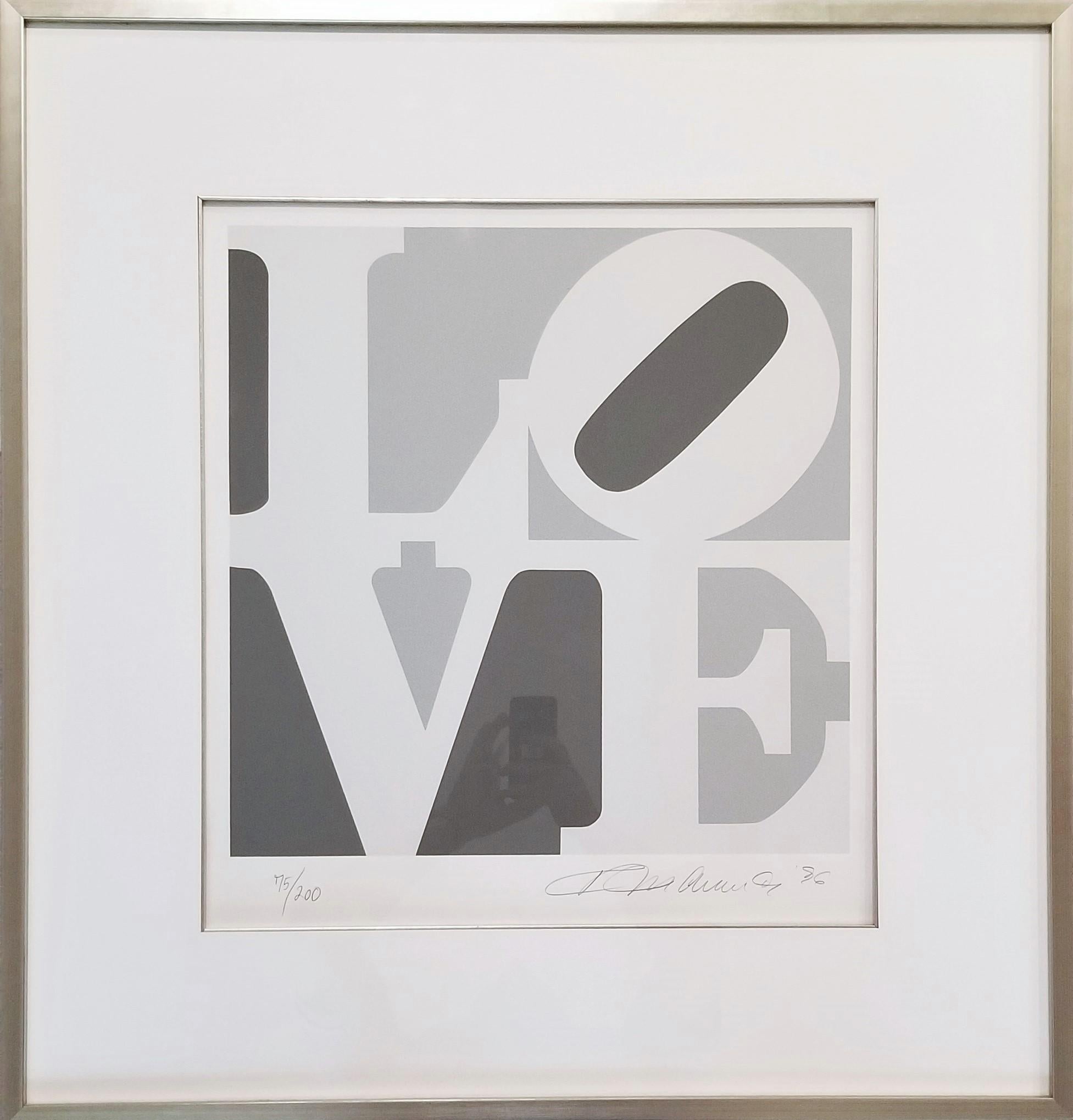 LOVE (Teller 4) /// Pop Art Robert Indiana Siebdruck Nachkriegszeit New York Minimal im Angebot 1