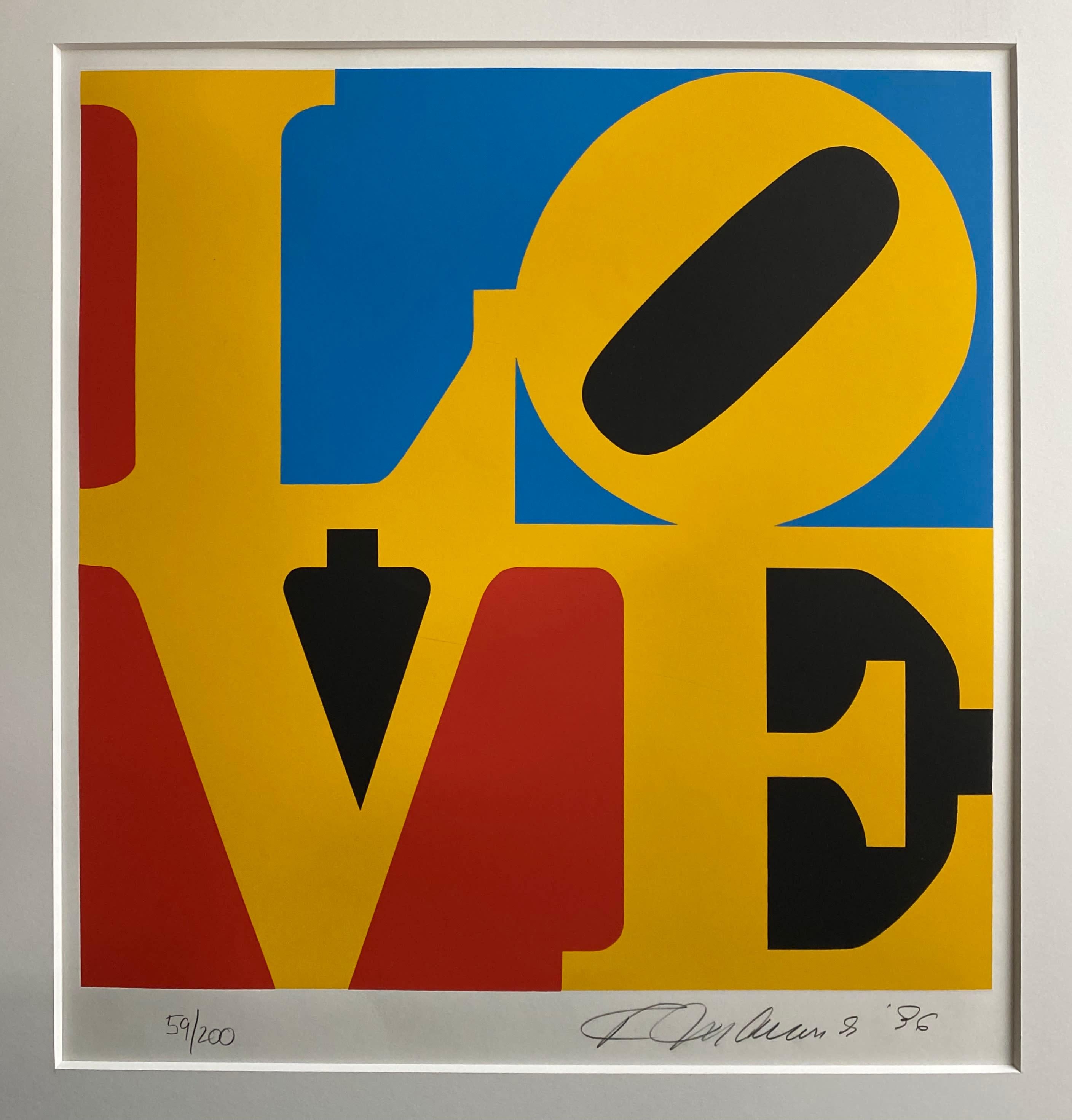 Print di Robert Indiana - Amore (Rosso, Giallo, Blu)
