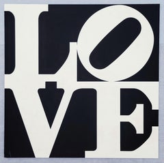 LOVE /// Robert Indiana Typography Pop Art Screenprint Black and White Print Art