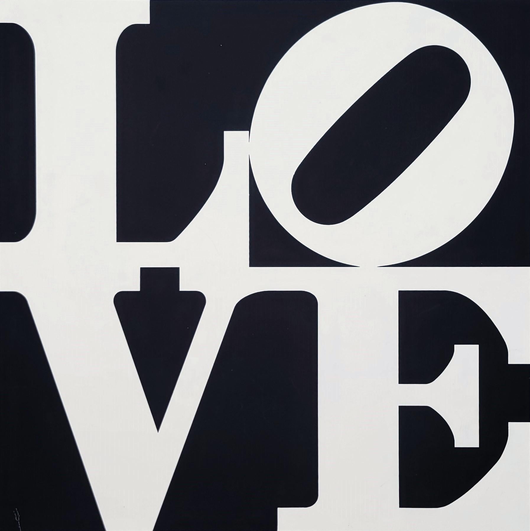 LOVE /// Robert Indiana Typografie Pop Art Siebdruck Schwarz-Weiß-Druck Kunst