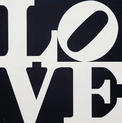 LOVE /// Robert Indiana Typografie Pop Art Siebdruck Schwarz-Weiß-Druck Kunst