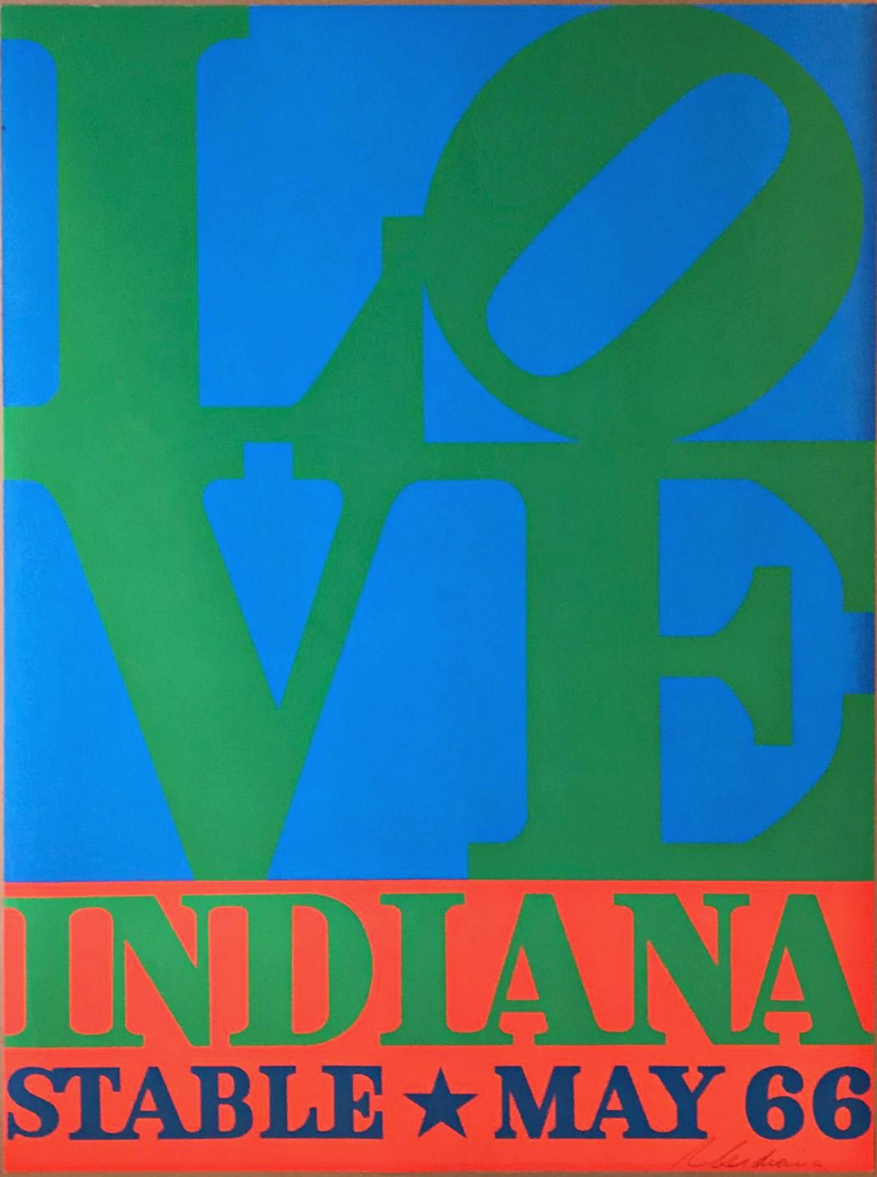 Robert Indiana
LOVE, Stable Gallery (Hand Signed), 1966
Silkscreen on wove paper. Hand signed by Robert Indiana
33 1/2 × 24 inches
Hand Signed lower right front 
Published by the Stable Gallery
Unframed
This is the original silkscreen poster from
