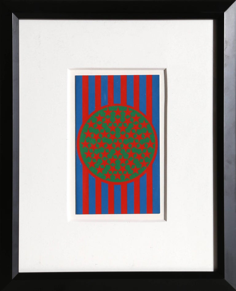 Artist: Robert Indiana, American (1928 - 2018)
Title: New Glory Banner
Year: 1968
Medium: Silkscreen on Card Stock
Image Size: 7.5 x 4.5 inches
Size: 15.5 x 12.5 inches

(Promotional card for Banner portfolio)

Printer: Domberger, Germany
Published