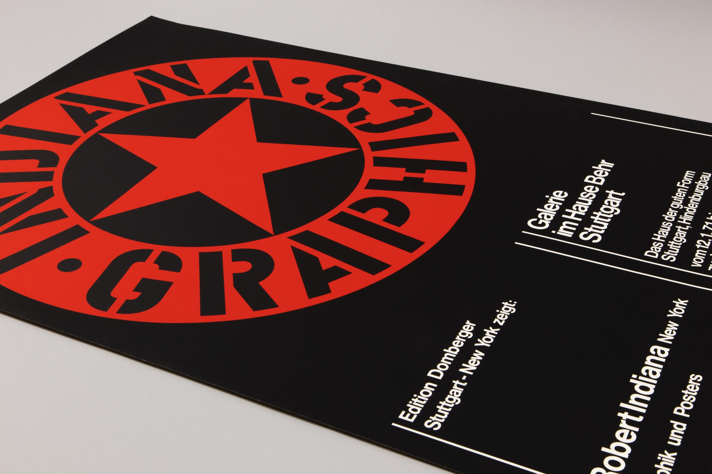 Cartel original de la exposición de Robert Indiana: Indiana Graphics, 1971, Raro en venta 2
