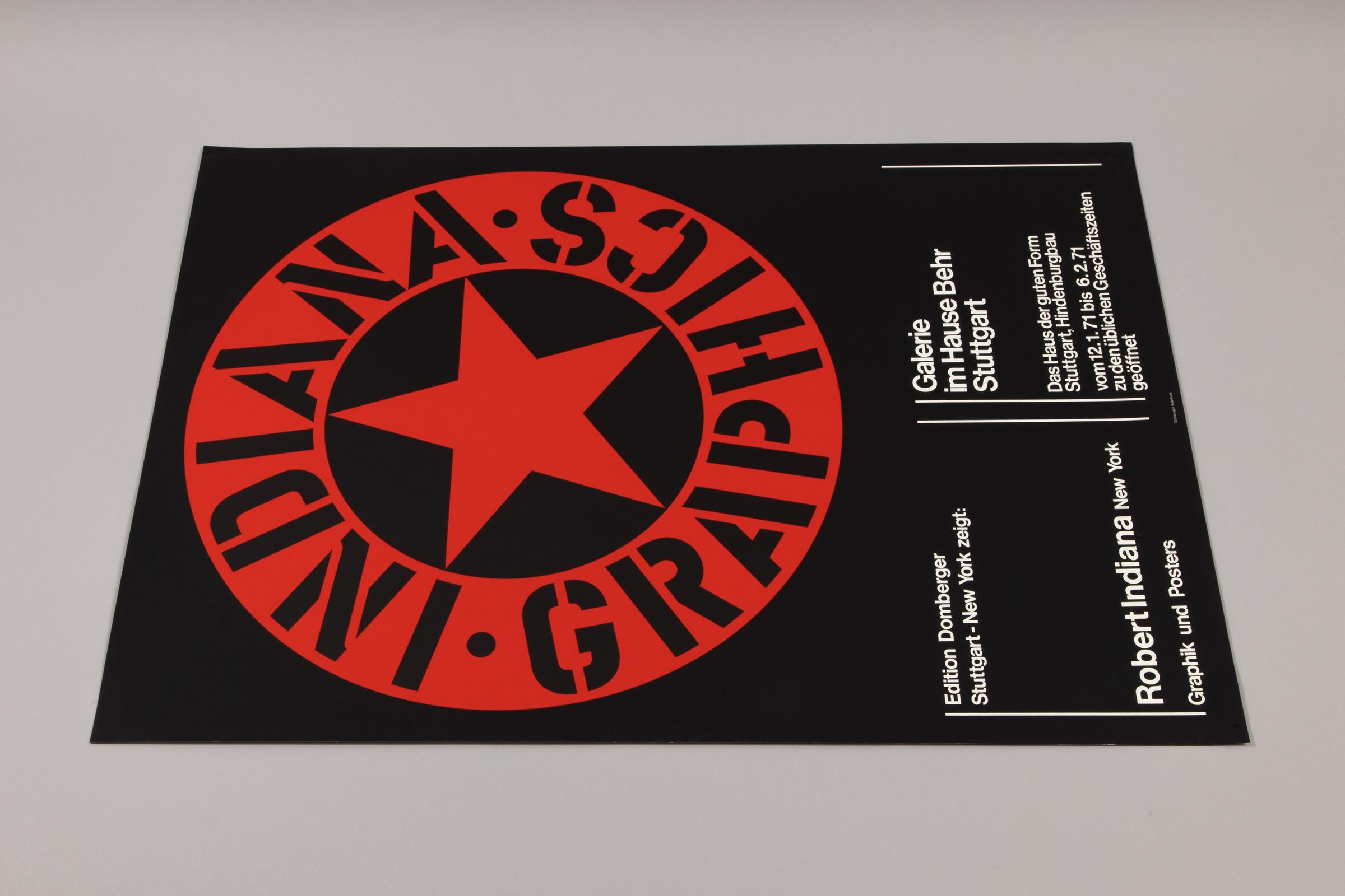 Original Robert Indiana Exhibition Poster: Indiana Graphics, 1971, Rare For Sale 4