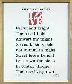 "Pelvic and Bright (from The Book of LOVE)" silkscreen print by Robert Indiana