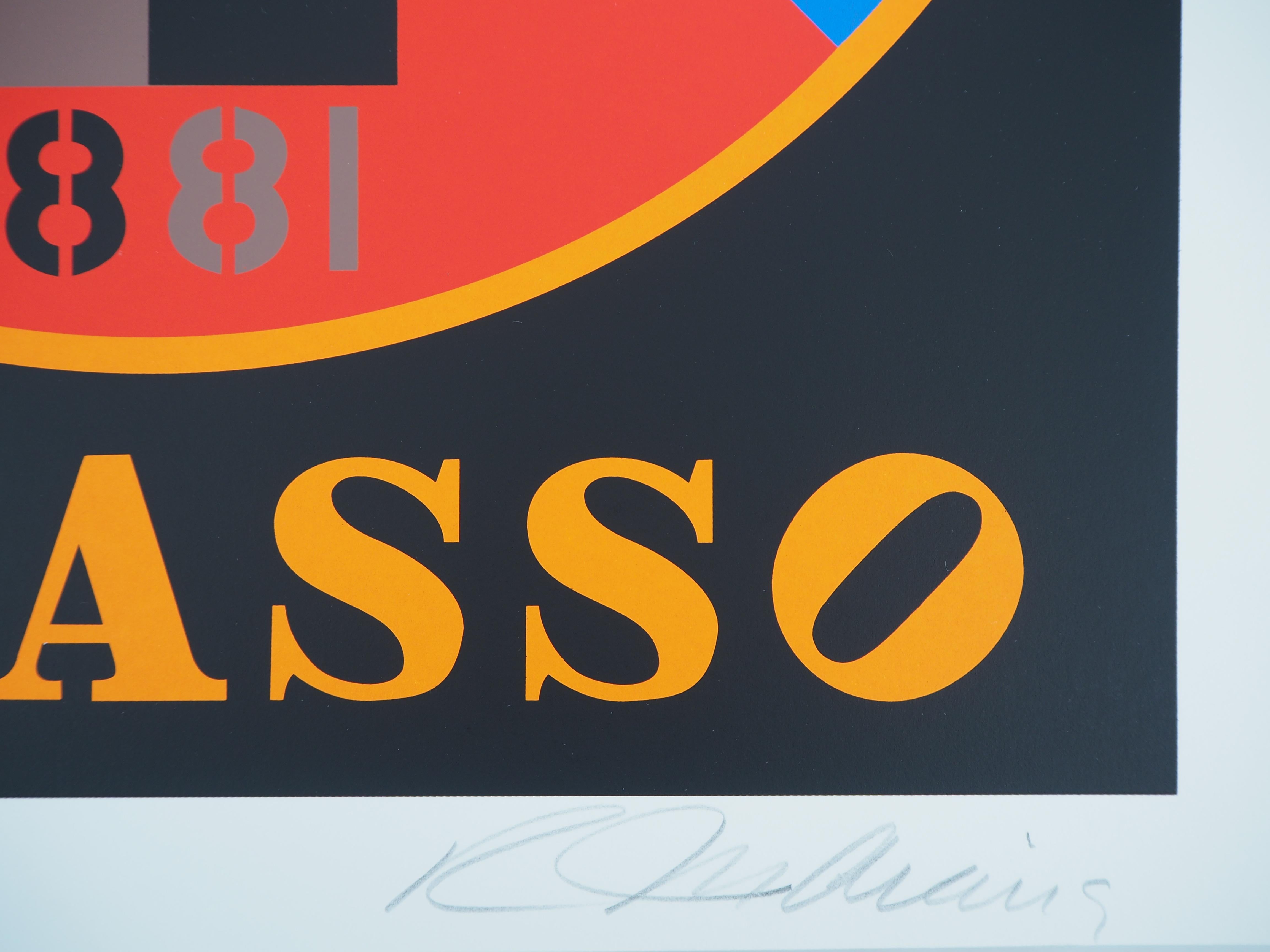 Picasso - Original screenprint, Handsigned - Certificate - Print by Robert Indiana