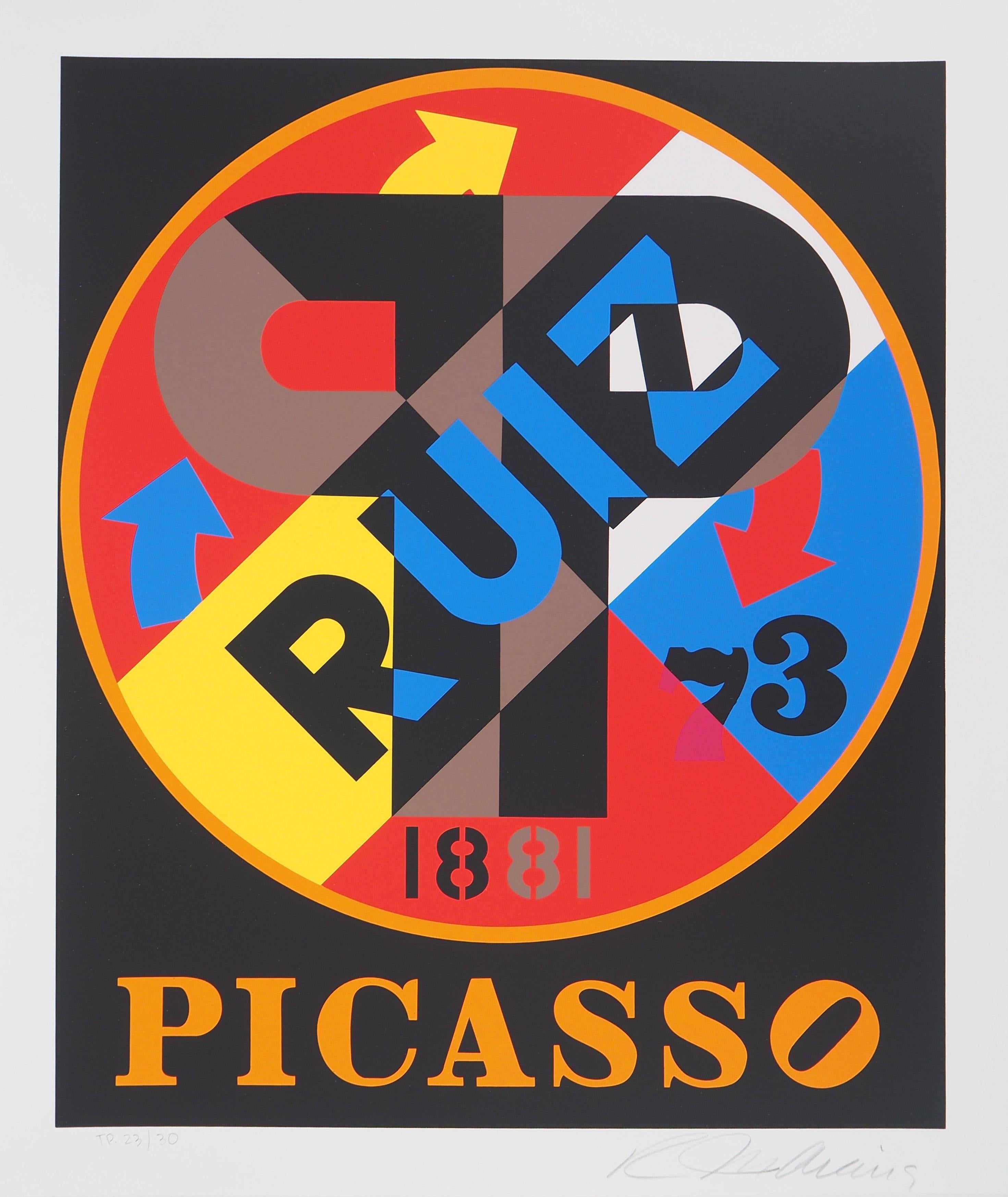 Robert Indiana Abstract Print - Picasso - Original screenprint, Handsigned - Certificate