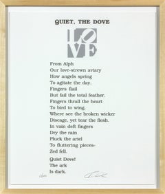 Vintage "Quiet, The Dove (from The Book of LOVE)" silkscreen print by Robert Indiana