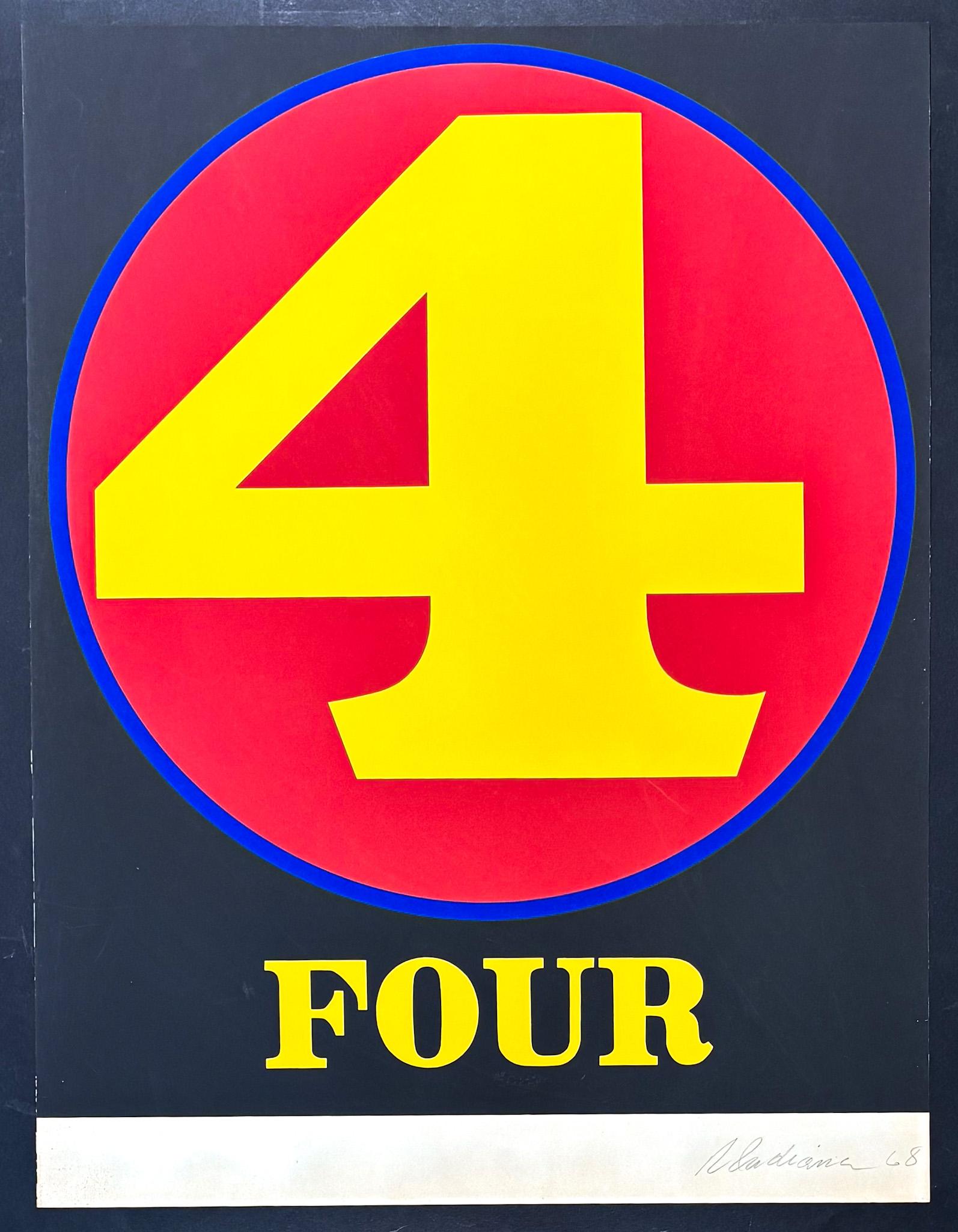 Robert Indiana (1928-2018) - Vier, von Zahlen - Siebdruck in Farben  -  1968 im Angebot 1