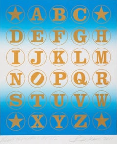 Robert Indiana "Blue/Gold Alphabet , 2011" Screenprint, AP 1/5 - Artist estate