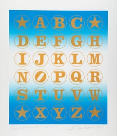 Robert Indiana "Alfabeto Azul/Dorado , 2011" Serigrafía, AP 1/5 - Propiedad del artista