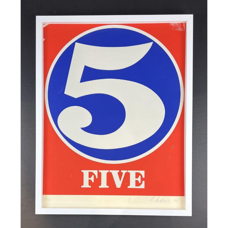 Robert Indiana - Five, from Numbers - Sérigraphie signée à la main, 1968 1