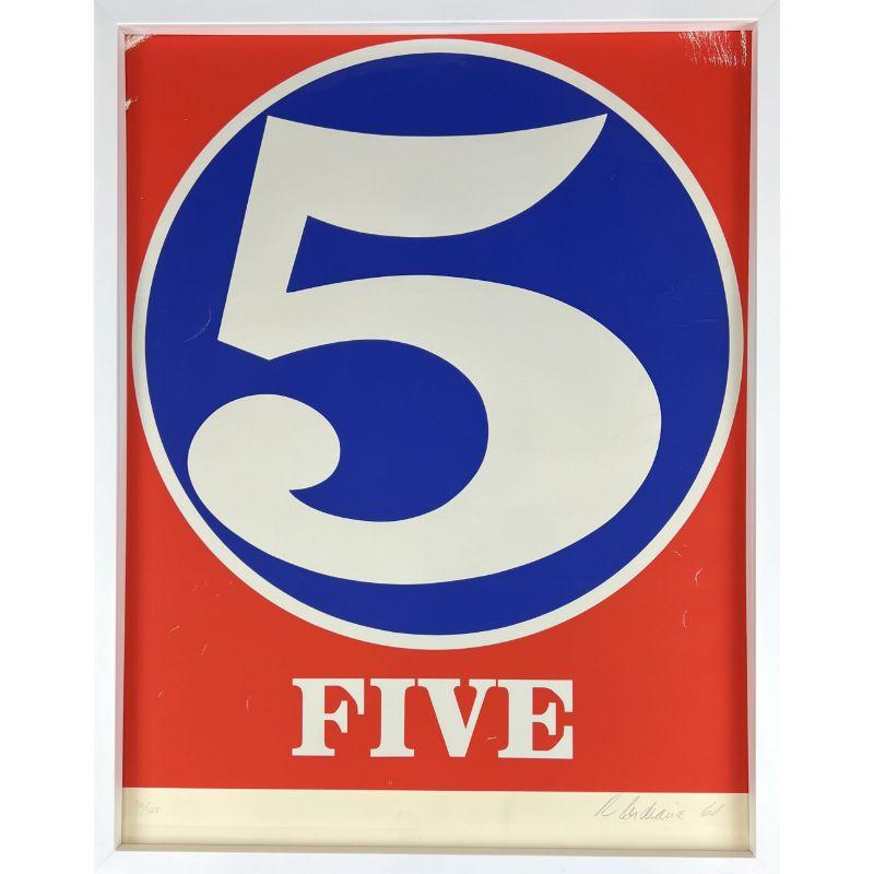 Robert Indiana - Five, from Numbers - Sérigraphie signée à la main, 1968 2