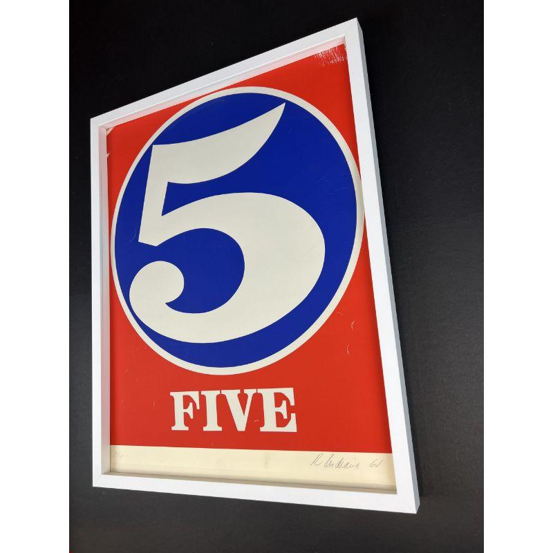 Robert Indiana - Five, from Numbers - Sérigraphie signée à la main, 1968 3