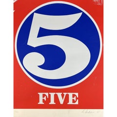 Robert Indiana - Five, from Numbers - Hand Signed Screenprint, 1968