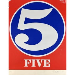 Robert Indiana – Fünf, aus Nummern – Handsignierter Siebdruck, 1968