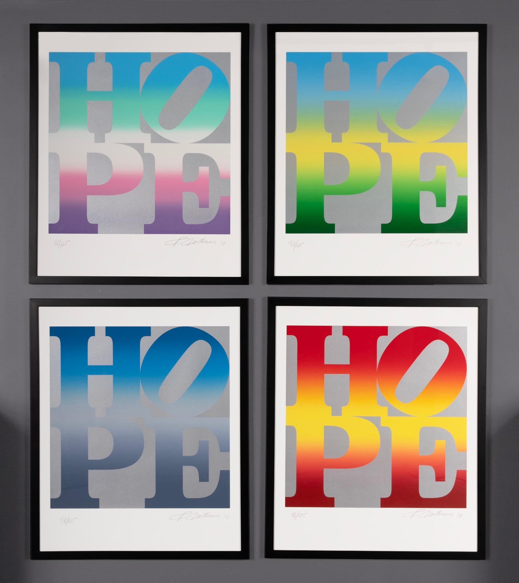 Robert Indiana 'Four Seasons of Hope Silver' Ensemble de quatre sérigraphies, 2012 en vente 6
