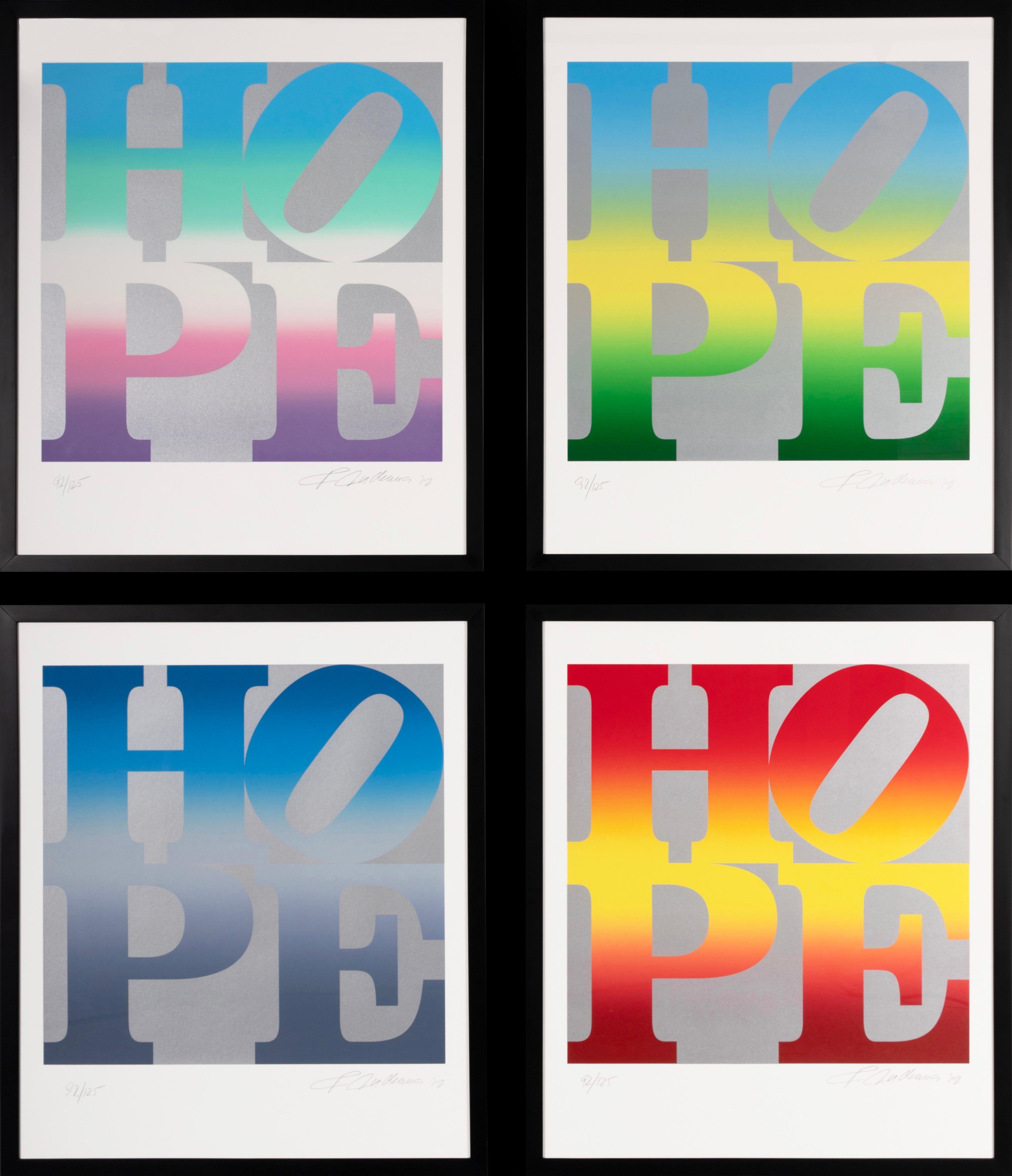 Robert Indiana 'Four Seasons of Hope Silver' Ensemble de quatre sérigraphies, 2012 en vente 7
